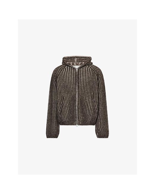 Our Legacy Brown Level Ribbed Wool Hoodie for men