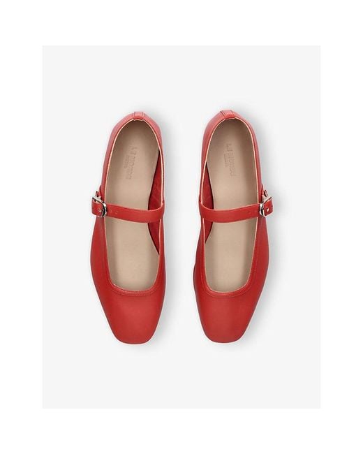 Le Monde Beryl Red Ballet Leather Mary Jane Pumps