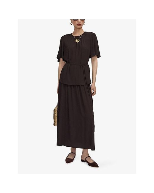 Joseph Brown Libby Tie-Waist Crepe Top