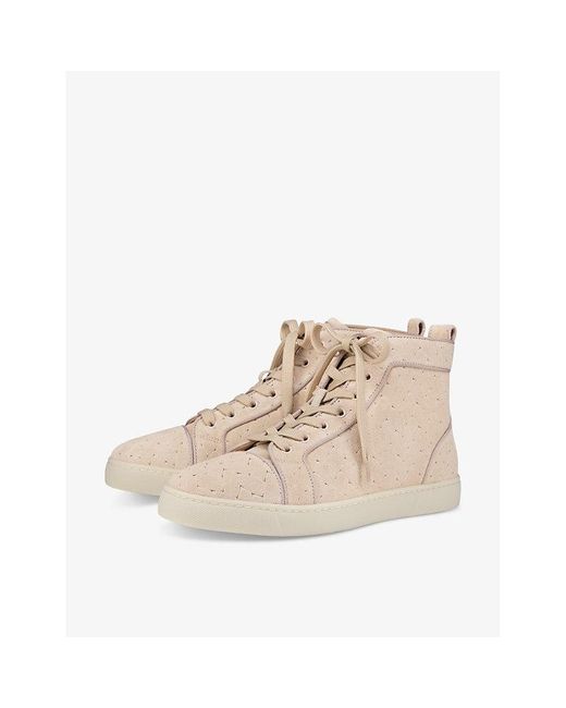 Christian Louboutin Natural Louis Orlato Round-toe Leather High-top Trainers for men