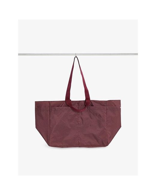 Hay Red Grid Medium Weekend Woven Tote Bag