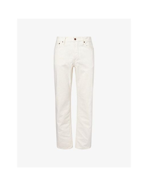 Nudie Jeans White Rad Rufus Cotton Denim Jeans for men