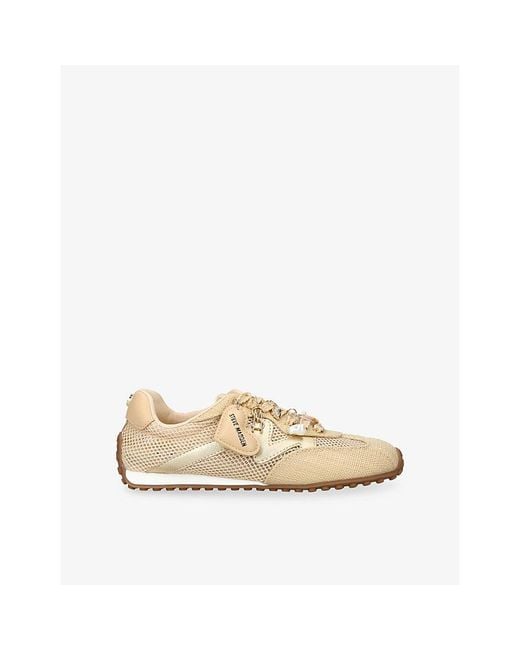 Steve Madden Natural Coheart Raffia Trainers