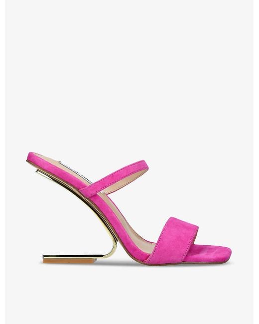 Steve Madden Pink Lotus Reversed Wedge-heel Suede Sandals