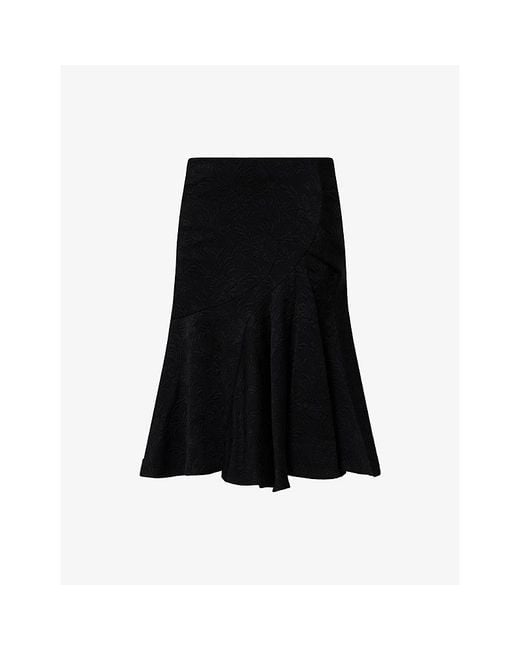 Dries Van Noten Black Sibel Jacquard Cotton-Blend Midi Skirt