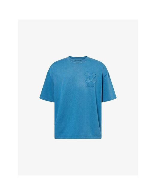 Amiri Blue Round Neck T-Shirt for men
