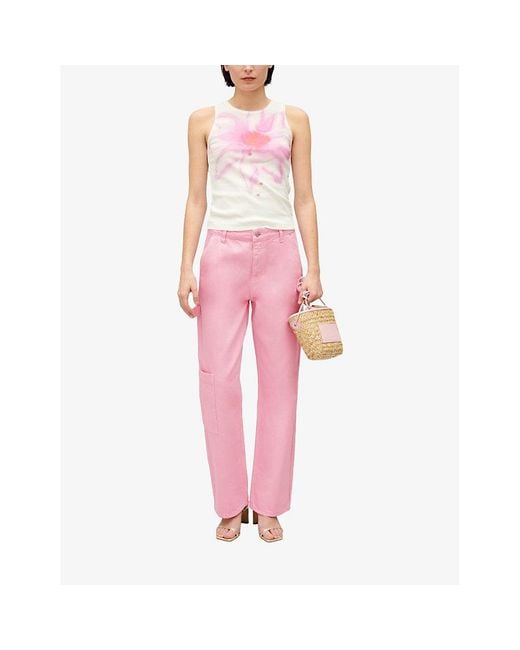 Claudie Pierlot Pink Jean-pierre Straight-leg Mid-rise Jeans