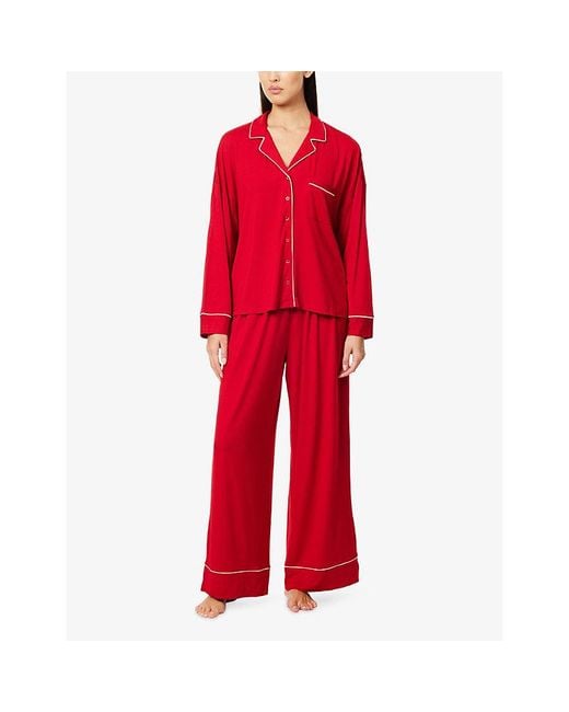 Lounge Underwear Red Alpine Dreams Stretch-Modal Pyjama Bottoms
