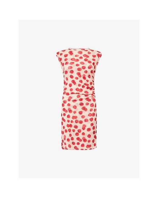 Stella McCartney Red Print Mesh Midi Dress