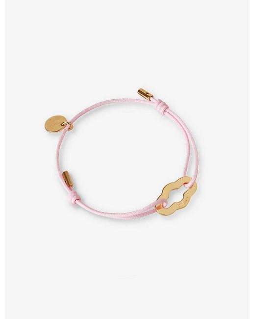 Mulberry White Pimlico Branded Recycled-polyester And Gold-plated Brass Bracelet