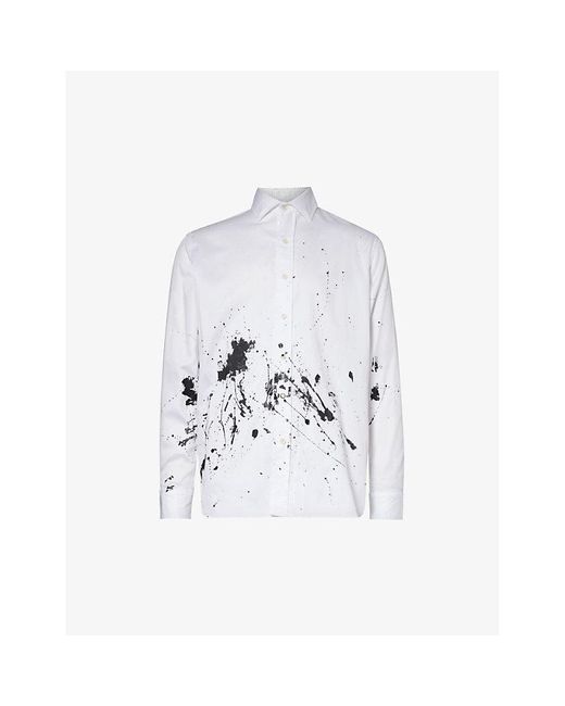 GALLERY DEPT. White Collins Paint-splattered Relaxed-fit Cotton-poplin Shirt for men
