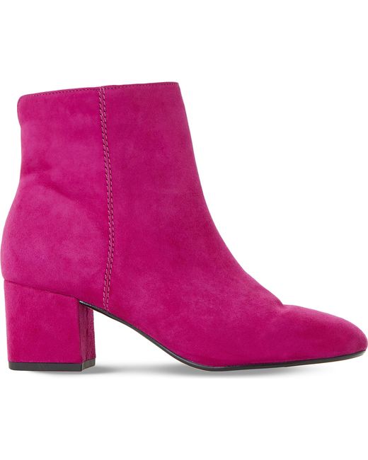 Dune Pink Olyvea Suede Ankle Boots