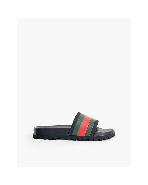 Gucci Blue Pursuit Treck Rubber Sliders for men