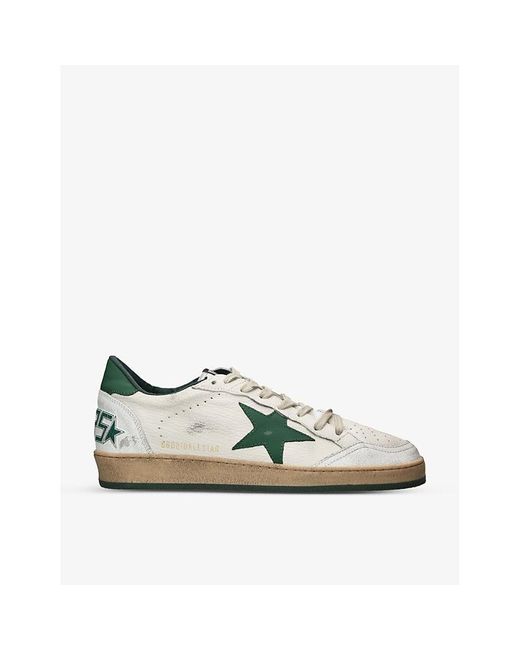Golden Goose Deluxe Brand Green Ball Star Star-Patch Leather Low-Top Trainers for men
