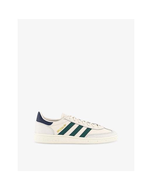 Adidas White Handball Spezial Leather Low-Top Trainers for men