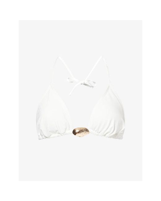 4th & Reckless White Davina Bikini Top