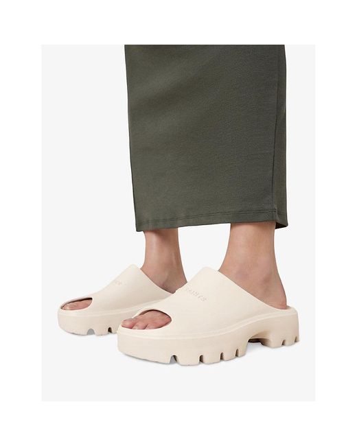 AllSaints Natural Eclipse Embossed-Branding Chunky Sliders