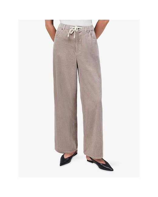 Ro&zo Gray Barrel Tie-Waist Cord Trousers