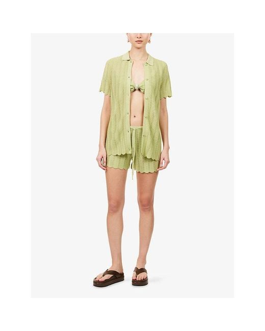 Devon Windsor Yellow Irene Open-Knit Shirt