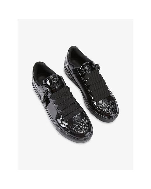 Kurt Geiger Black Southbank Tag Leather Trainers for men