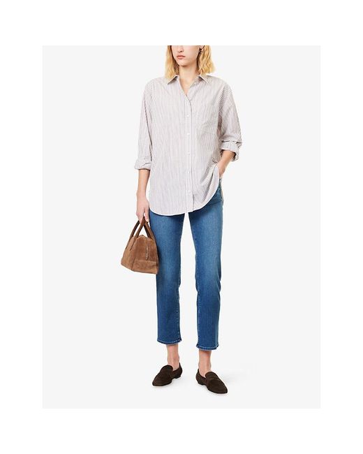 FRAME Blue Le Sleek Straight-Leg Stretch-Denim Blend Jeans