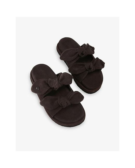 KG by Kurt Geiger Black Reva Suede Slides