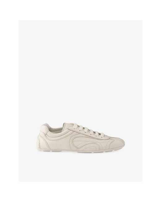 Prada White Montecarlo Leather Trainers