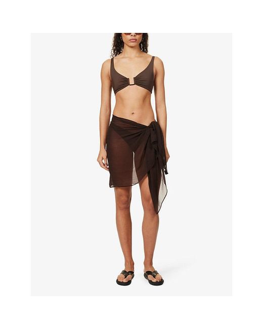 Away That Day Brown Sicily Crepe Sarong