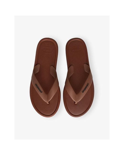 Havaianas Brown Puffed Up Rubber Flip-Flops