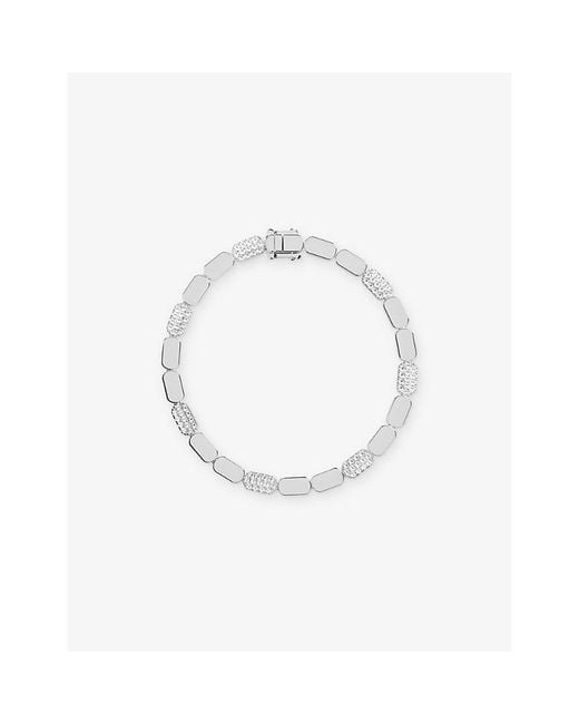 Apm Monaco White Dainty Sterling- And Cubic Zirconia Bracelet