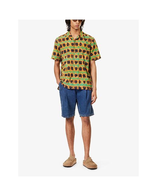 PS by Paul Smith Green Printed Cotton-poplin Shirt X for men