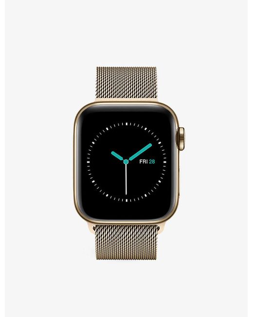 Mintapple Black Apple Watch Milanese Gold Stainless-steel Strap 40mm