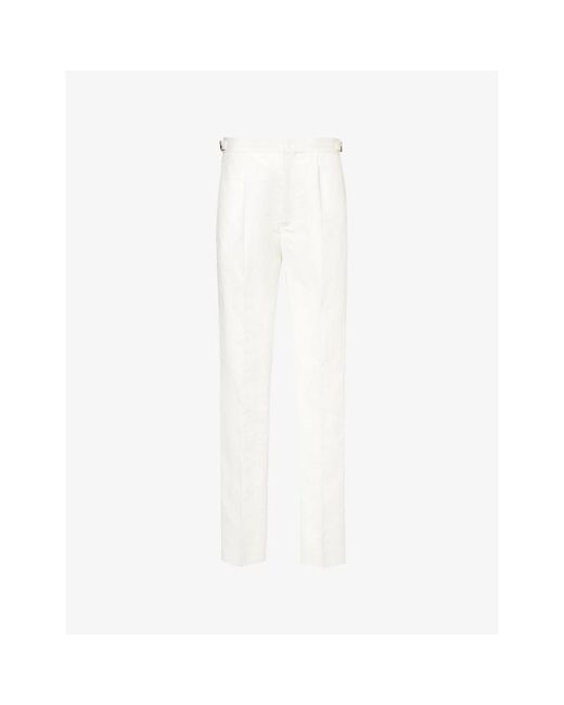 Orlebar Brown White Carsyn Regular-fit Straight-leg Linen And Cotton-blend Trousers for men