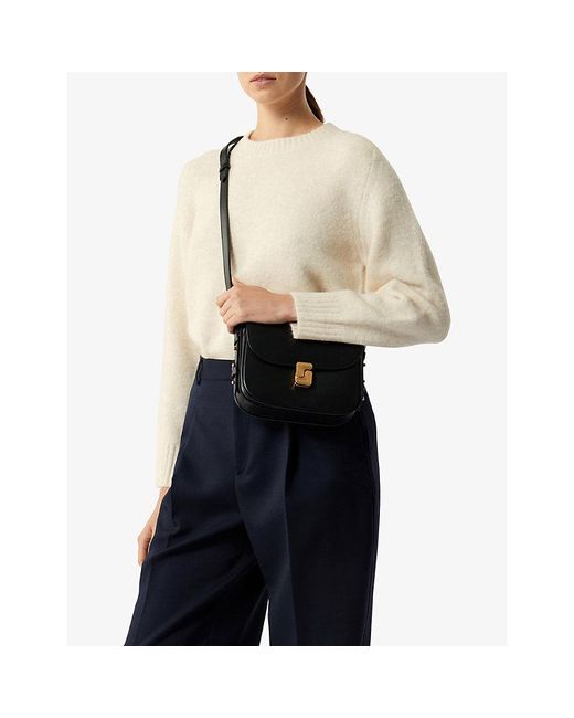 Soeur Blue Belissima Branded-Buckle Mini Leather Cross-Body Bag