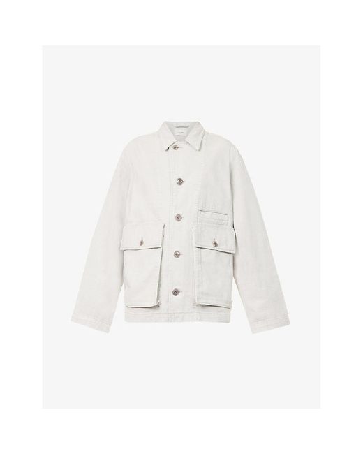 Lemaire White Boxy-fit Pocket-embellished Dneim Jacket