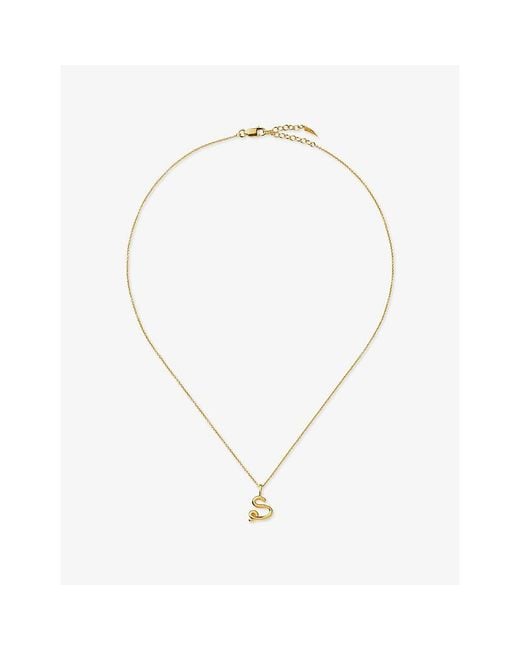 Missoma Metallic Curly Molten Mini Initial S 18Ct Vermeil Necklace