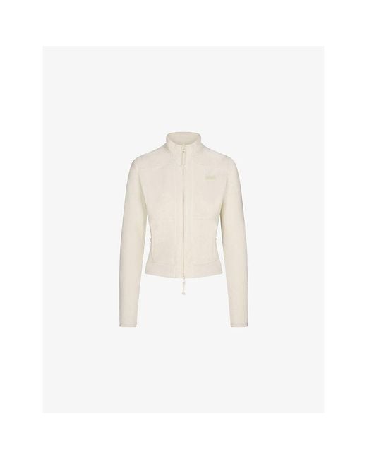 Skims White Fleece Lounge Fitted Jacket
