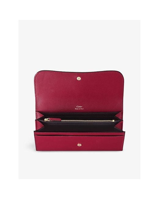 Cartier Red Panthère De Leather Wallet