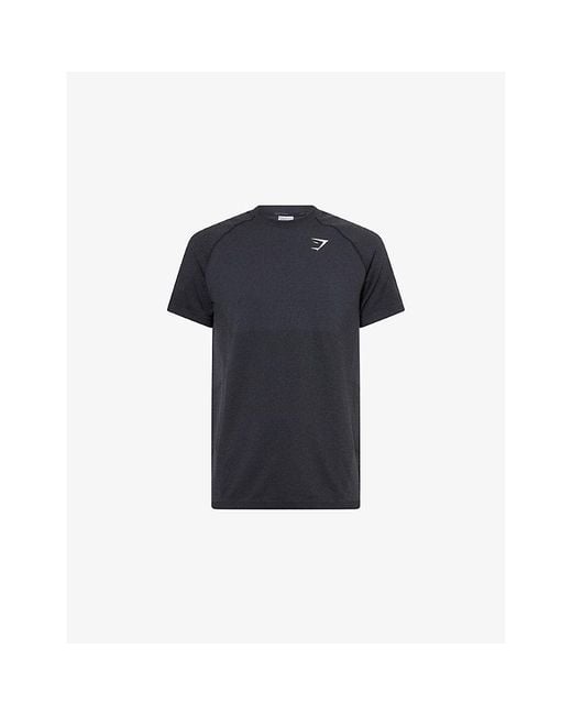 GYMSHARK Blue Vital Seamless Woven T-Shirt for men