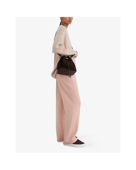 Reiss Pink Bernie Wide-Leg Stretch-Jersey Jogging Bottoms