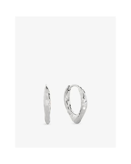 Monica Vinader Metallic Mv Siren Sterling Tapered Huggie Earrings