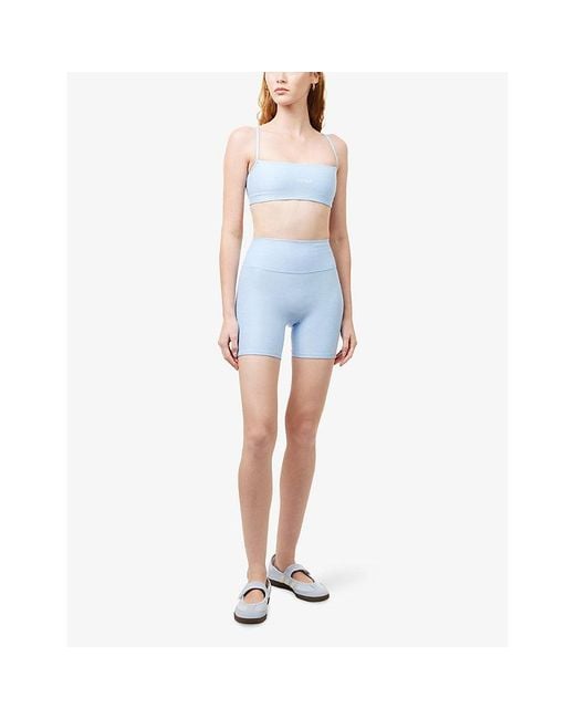 Cheap Monday Blue Griffith High-Rise Stretch-Jersey Shorts