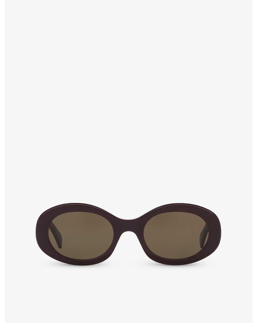 Céline Purple Cl40194u Triomphe Oval-frame Acetate Sunglasses