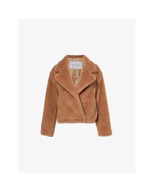 Max Mara Gardone Oversized Cropped-Wool And Silk-Blend