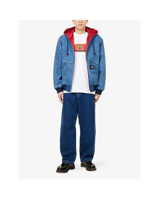 Carhartt Blue Brandon Wide-Leg Relaxed-Fit Denim Jeans for men