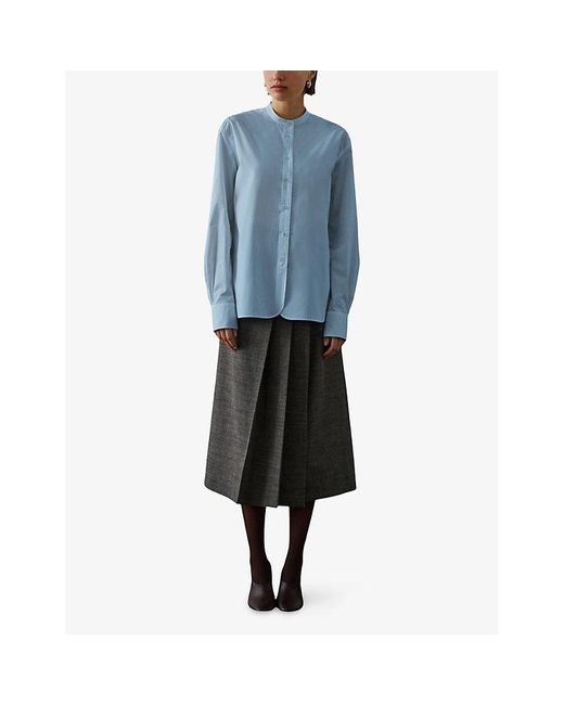 Soeur Blue Bermudes Oversized-Fit Cotton-Poplin Shirt