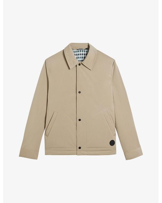 Ted Baker Synthetic Talacre Reversible Wadded Woven Coach Jacket in ...