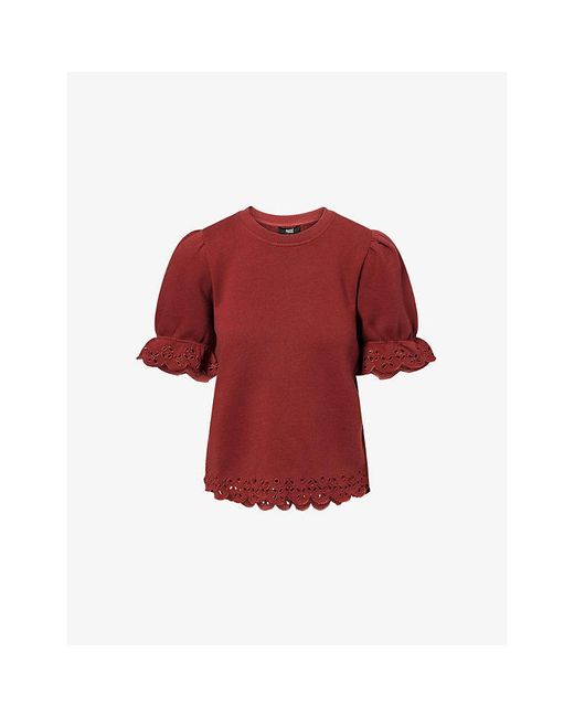 PAIGE Ciabatta Embroidered-Trims Cotton Top