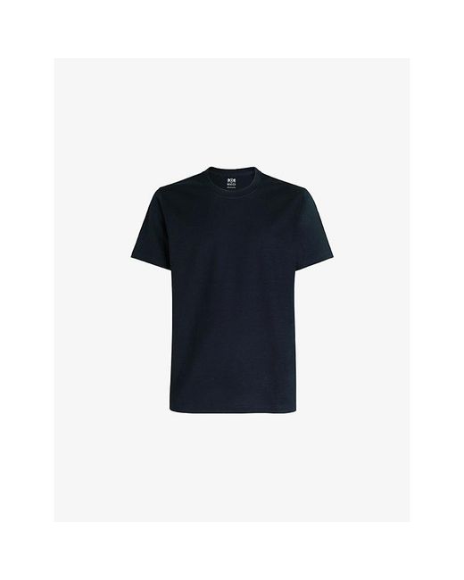 Boggi Blue Crewneck Short-Sleeve Pima Cotton T-Shirt for men