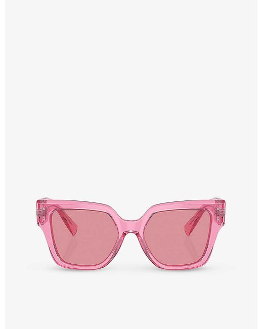 Dolce & Gabbana Pink Dg4471 Square-frame Acetate Sunglasses